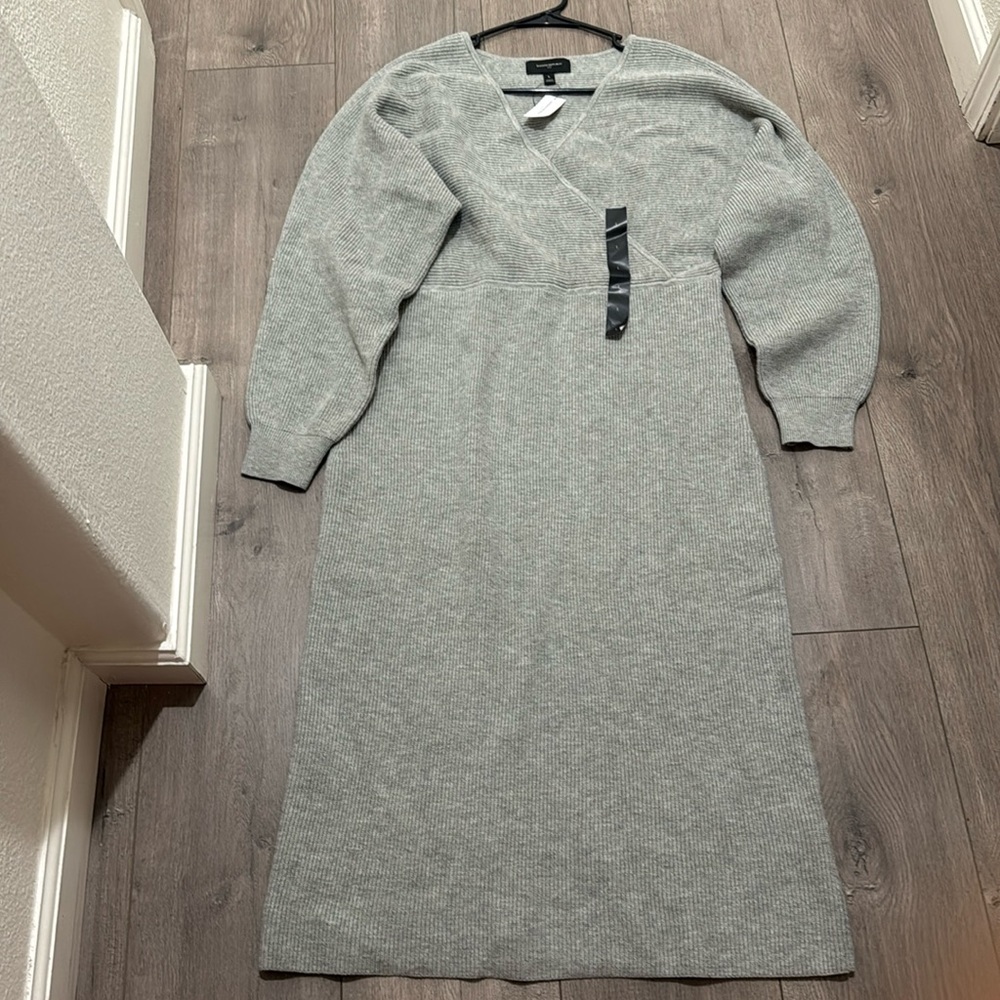 NWT Banana Republic Sweater Dress Gray Size Large